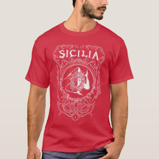 T-shirt Sicilia Italyrinacria Héraldique Fierté familiale