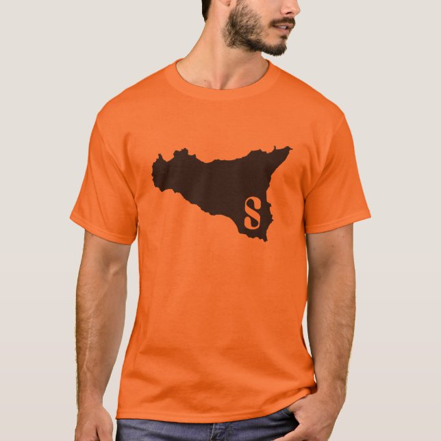 T-shirt Sicilia orange et noir (Devant)