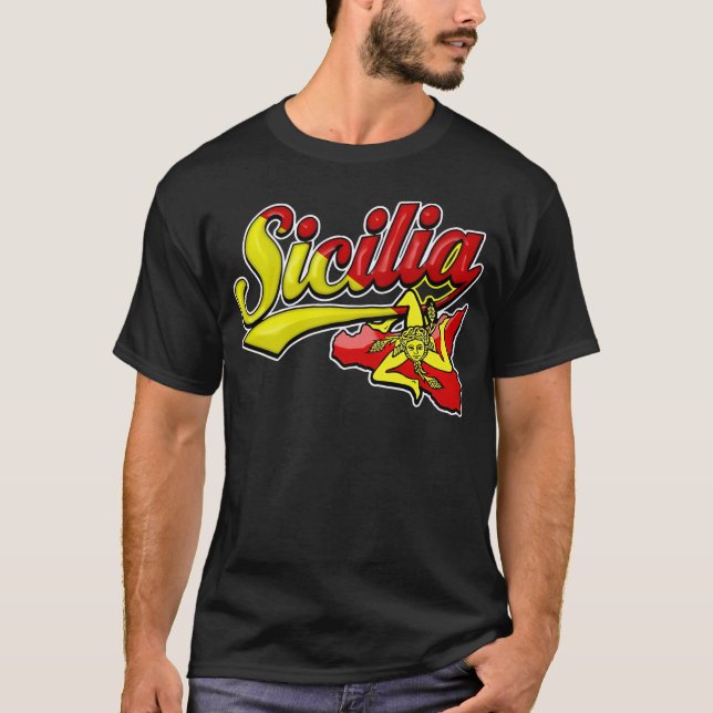 T-shirt Sicilia Sicilienne Trinacria (Devant)