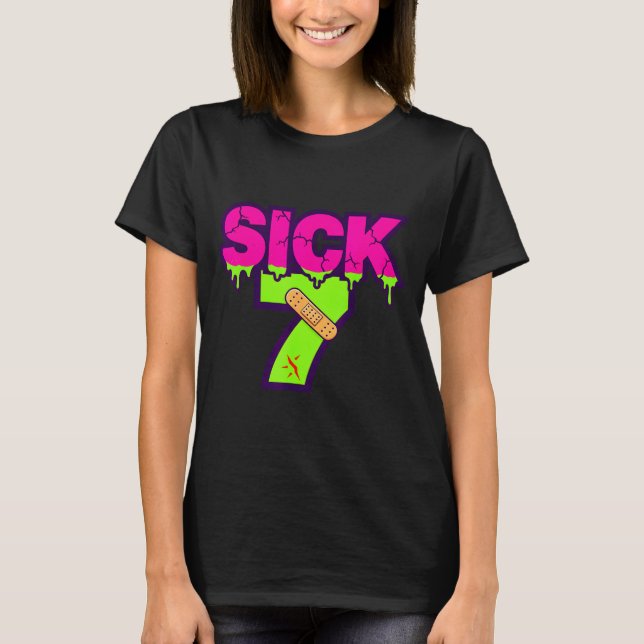 T-shirt Sick Seven Meme Tee Six Seven Fun Wordplay Drip  (Devant)