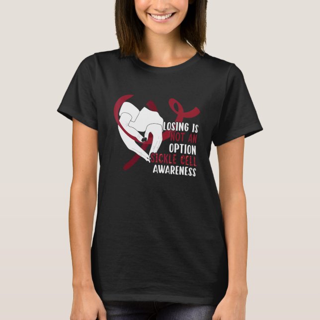 T-shirt Sickle Cell Anemia Awareness   Burgundy Ribbon (Devant)