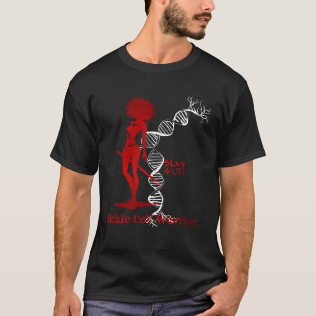 T-shirt Sickle Cell Slay 4 Life DNA (Devant)