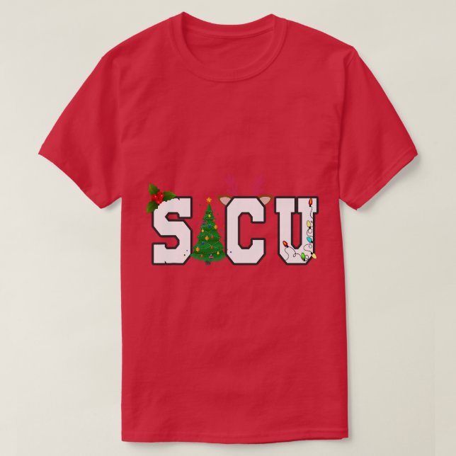 T-shirt SICU Noël Chirurgie Intensive e Unité Intensive In (Design devant)