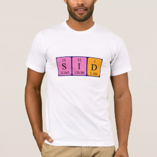 T-shirt Sid nom de table périodique chemise