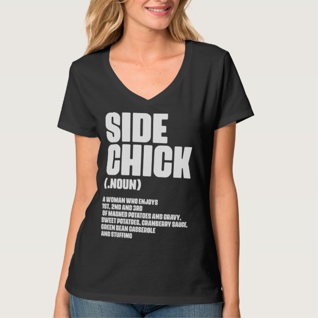 T-shirt Side Chick Definition For Food Wife Girlfriend (Devant)