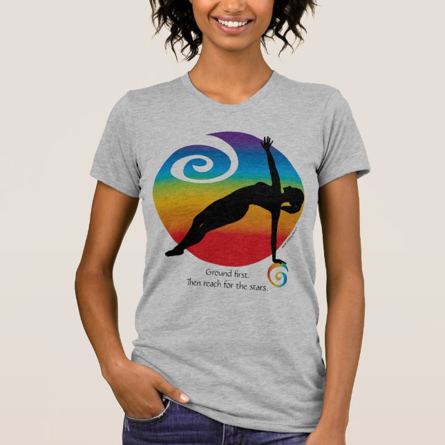 T-shirt Side Plank Reaching for the Stars (Devant)