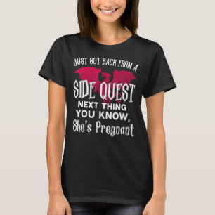 T-shirt Side Quest Grossesse Révéler Vidéo Jeu Rpg Jeu D