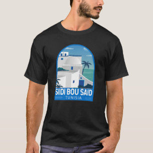 T-shirt Sidi Bou Dit Tunisie Retro Voyage Art Vintage