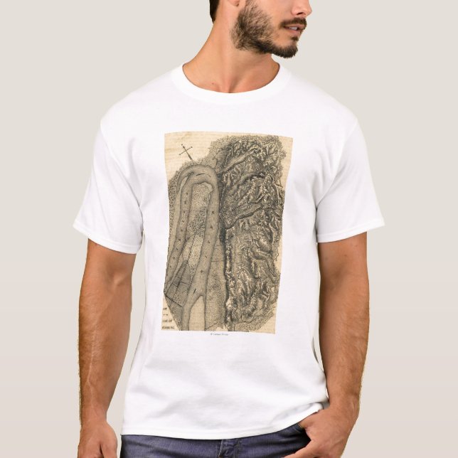 T-shirt Siège de Vicksburg - carte panoramique de guerre (Devant)
