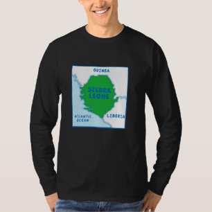 T-shirt Sierra Leone Carte politique aux couleurs du drape