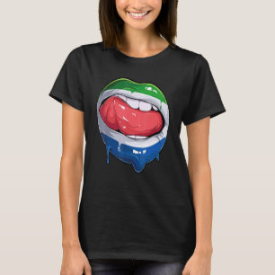 T-shirt Sierra Leone Drapeau Bouche de football Sierra Léo