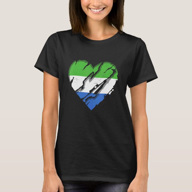 T-shirt Sierra Leone Heart Sierra Leone Flag Pride 1 (Devant)