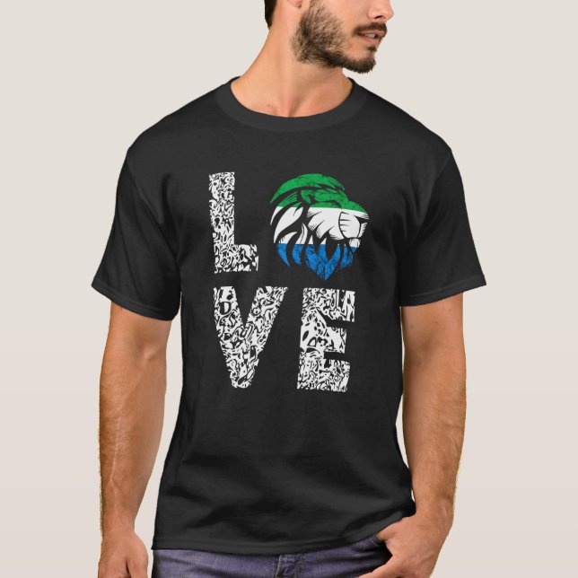 T-shirt Sierra Leone Love King Sierra Leone Drapeau (Devant)