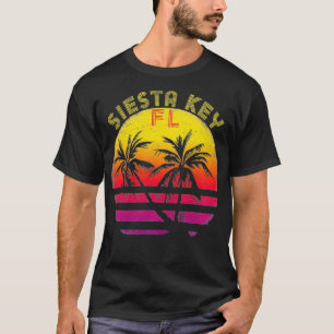 T-shirt Siesta Key Florida Couleur coucher de soleil Vinta