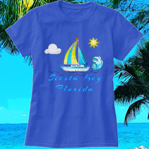 T-shirt Siesta Key Florida Ocean Waves et voilier