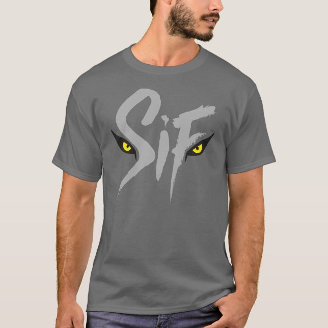 T-shirt Sif, la typographie du grand loup gris (Devant)