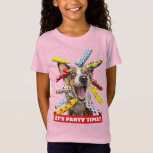 T-Shirt Sifflets de fête pour chien heureux