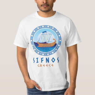 T-shirt Sifnos, Grèce Design de navires grecs Hommes