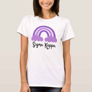 T-shirt Sigma Kappa Sororité Violet Monochrome Arc-en-ciel