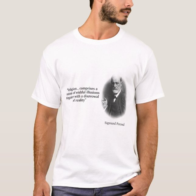 T-shirt Sigmund Freud sur la religion et la réalité (Devant)