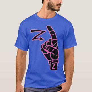 T-shirt Signal américain Lettre Z rose filles