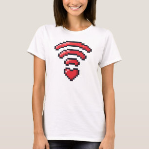 T-shirt Signal d'amour WiFi Pixel Heart