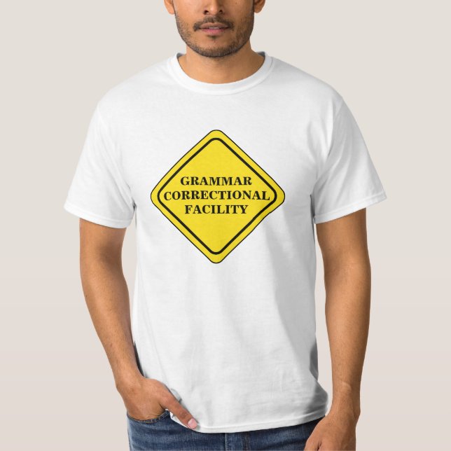 T-shirt Signal d'avertissement de grammaire Personnaliser (Devant)