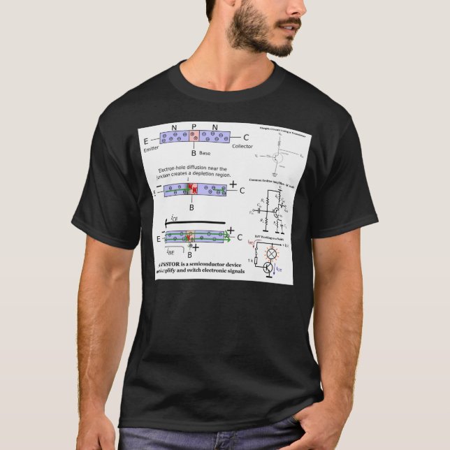 T-shirt Signal Électronique Amplifier Transistor Semicondu (Devant)