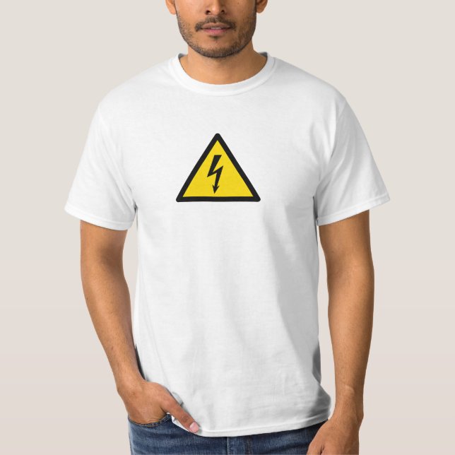 T-shirt signal haute tension symbole électrique danger p (Devant)