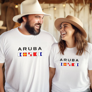 T-shirt Signal Nautique Aruba drapeaux de couleur claire