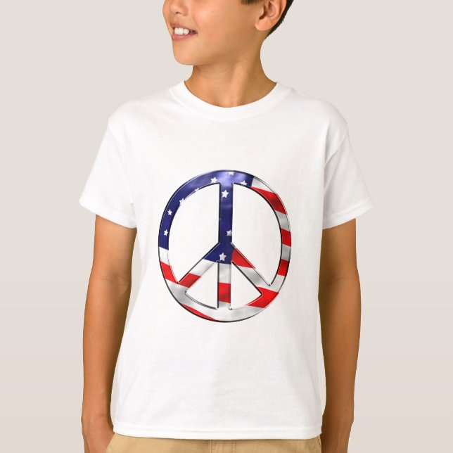 T-shirt signature de paix de l'amérique (Devant)