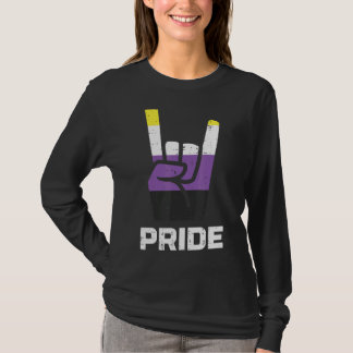 T-shirt Signe À Main Rocheuse Pride Non binaire Enby Nb Pr