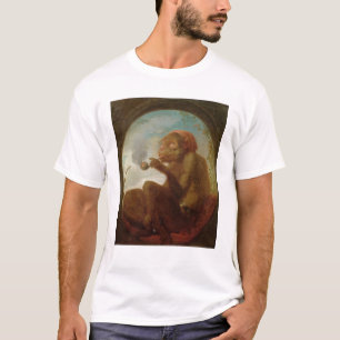 T-shirt Signe avec un singe fumant un tuyau