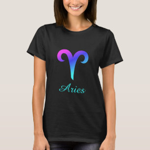 T-shirt Signe bleu pourpre rose d'horoscope d'Aqua de