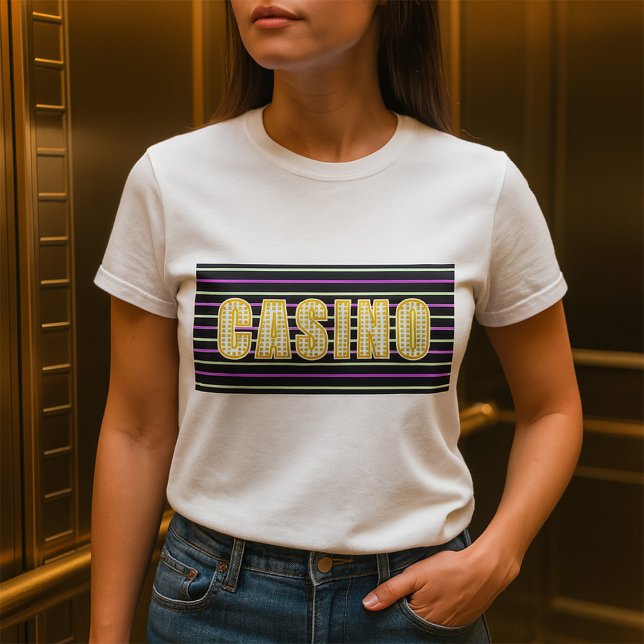 T-shirt Signe Casino avec lettres de points Neon Polka (Créateur téléchargé)