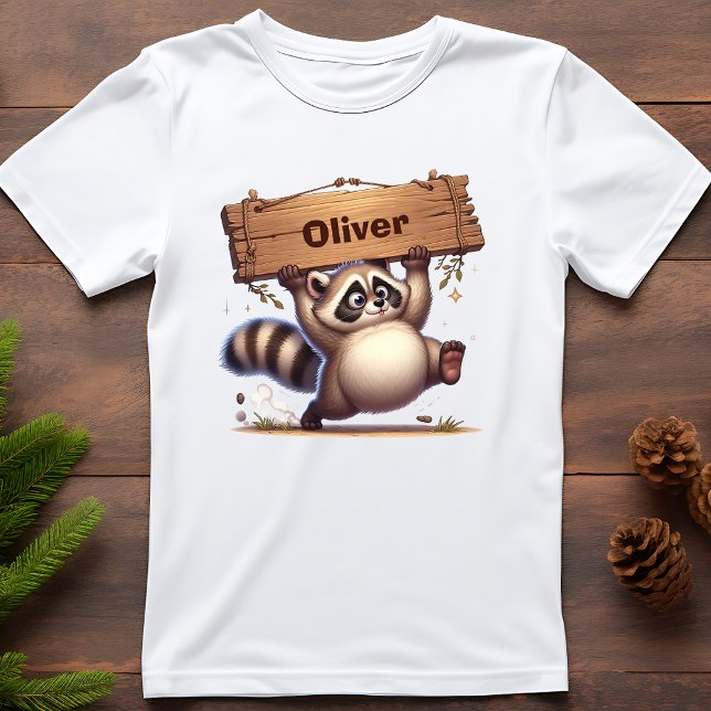 T-shirt Signe Chubby Raccoon avec nom personnalisable (Créateur téléchargé)