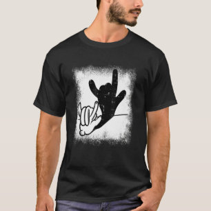 T-shirt Signe de la main d'amour de lapin de Bunny ombre