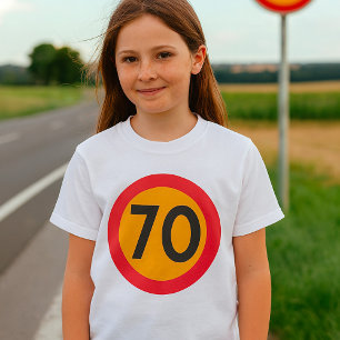 T-shirt SIGNE DE LA ROUTE À 70 Vitesse Limite