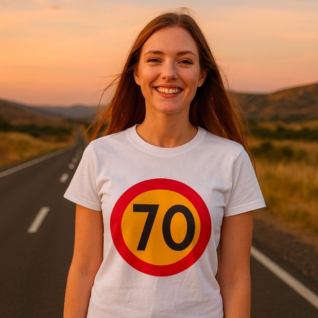 T-shirt SIGNE DE LA ROUTE À 70 Vitesse Limite (Créateur téléchargé)