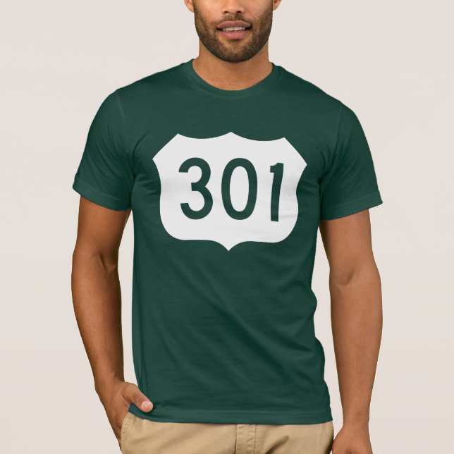 T-shirt Signe de l'itinéraire 301 des USA (Devant)