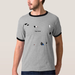 T-shirt Signe de paix à la mode du Cap Vert avec la carte