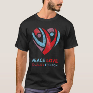 T-shirt SIGNE DE PAIX AIMER L'ÉGALITÉ LIBERTÉ 60S Les anné