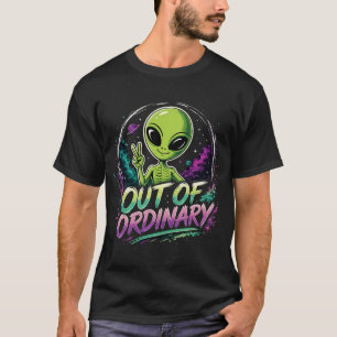 T-shirt Signe de Paix Alien Out Of Ordinary Retro Space Te