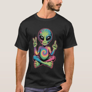 T-shirt Signe de paix alien psychédélique Tie Dye Hippie