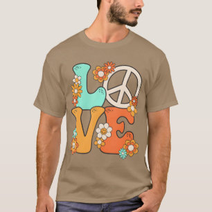T-shirt Signe de Paix Amour 60s 70s Costume Groovy Hippieh