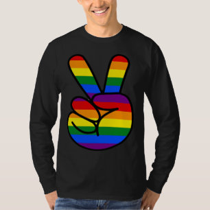 T-shirt Signe de paix arc-en-ciel amour hippie