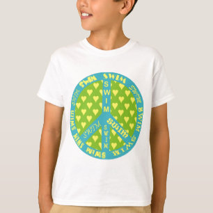 T-shirt Signe de paix avec le bain dans le cadre