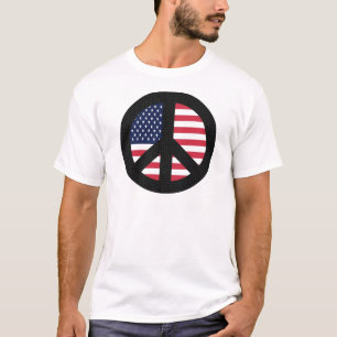 T-shirt Signe de paix avec le drapeau américain