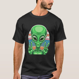 T-shirt Signe de paix d'alien drôle Zone 51 Design
