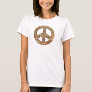T-shirt Signe de paix de diamant et d'or